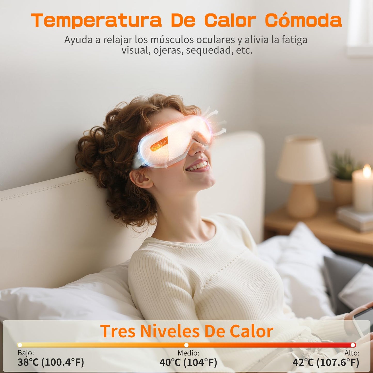 XJUGEZ Masajeador de Ojos con Calor, Compresión&Música, Masajeador Facial Eléctrico para Relajar los Ojos, Aliviar la Fatiga Visual y la Sequedad Ocular