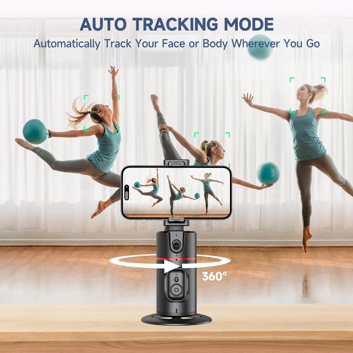Trípode para Smartphone, Extensible, Soporte para teléfono móvil con función de Seguimiento de 360° de la Cara y Mando a Distancia, no Requiere aplicación - SacrificioShop