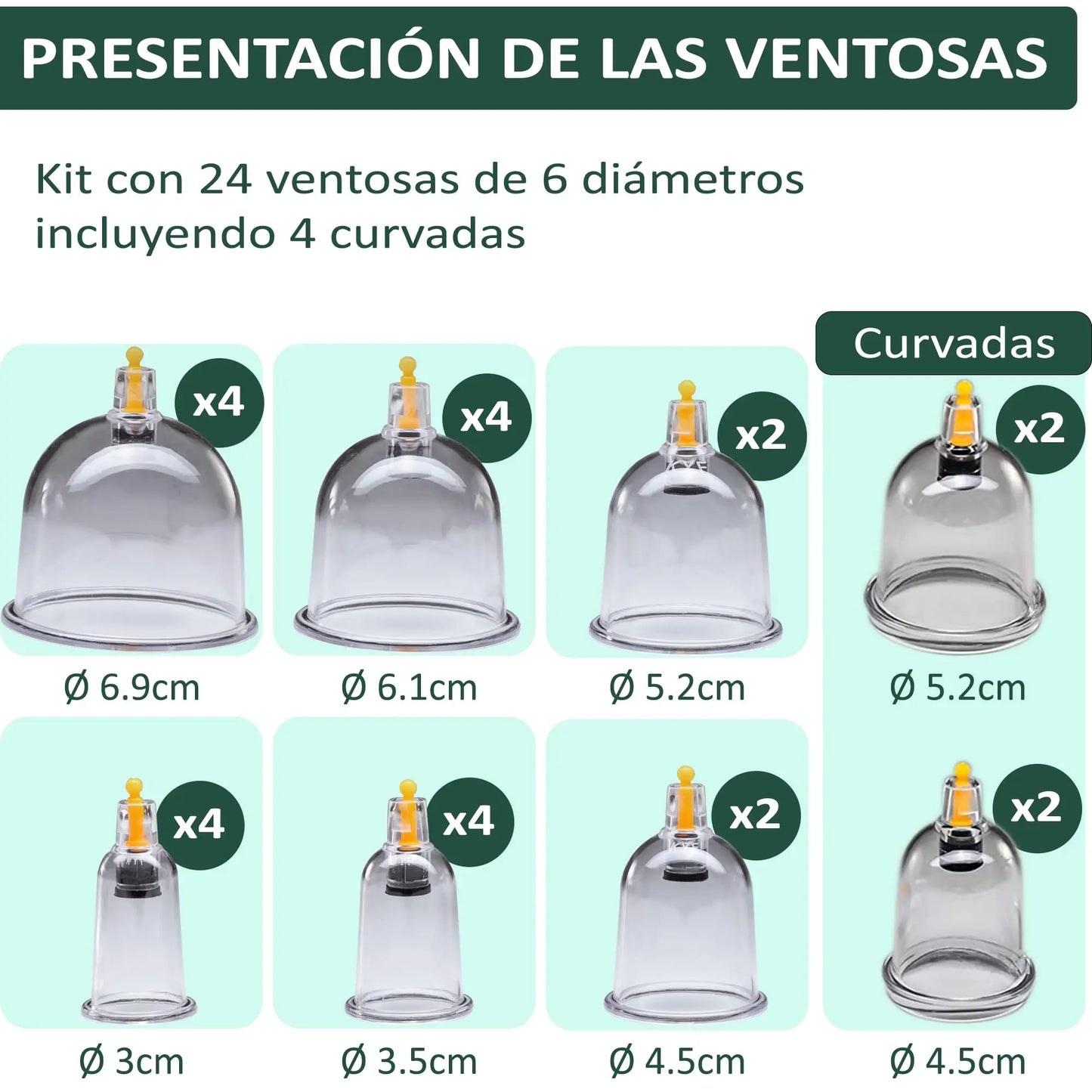 Uplife Set de 24 Ventosas Fisioterapia - Ventosa terapia con Imanes Terapéuticos Uplife