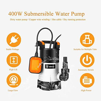 DEKO 400W Bomba de aguas sucias con interruptor de flotador y flujo máximo de 8000L/H, para riego de piscinas y jardines Mejora del hogar DEKO Bombas sumergibles, DEKO, Mejora del hogar SacrificioShop sacrificioshop.com Spain A Coruña B08RN5W5MZ 44.99 DEKO 400W Bomba de aguas sucias con interruptor de flotador y flujo máximo de 8000L/H, para riego de piscinas y jardines - Default Title