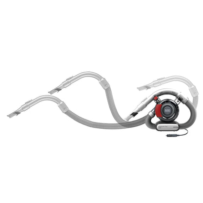 Black+Decker Aspiradora de Mano sin Bolsa para Coche con Manguera Flexi y conexión para Coche de 12V, Incluye Boquilla para hendiduras y Cepillo para tapicería