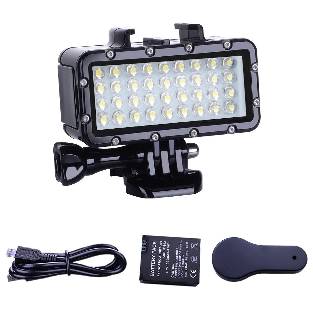 Luz LED subacuática Suptig para GoPro — Regulable, hasta 45 m