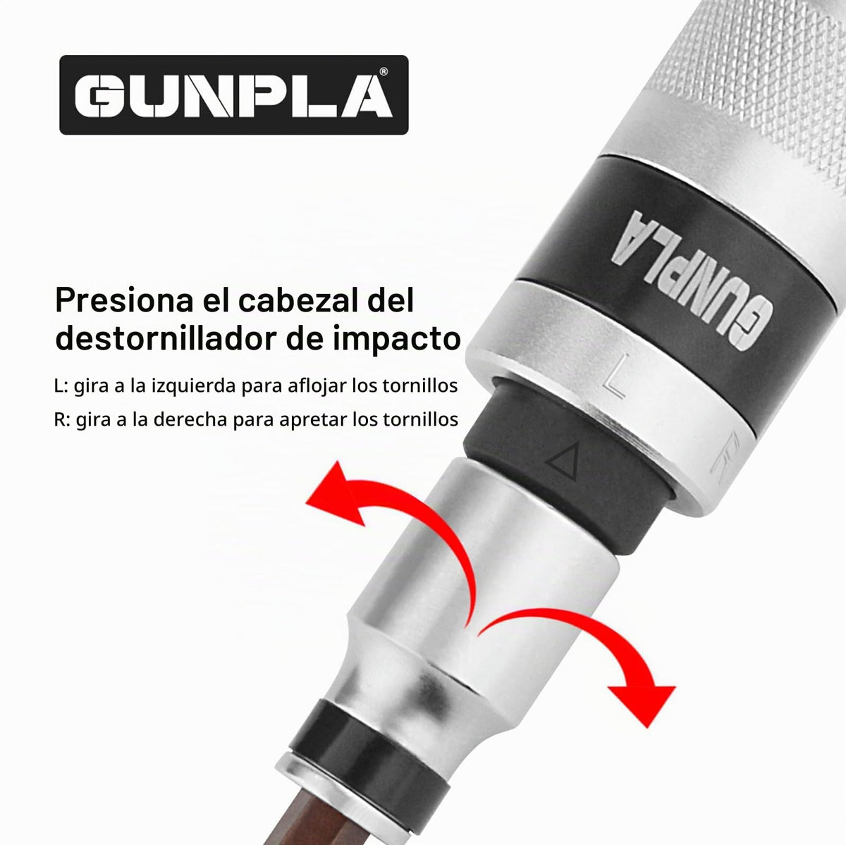 Gunpla Juego de 14 destornilladores de impacto, destornillador de impacto manual de aleación de acero 40CR de grado industrial con destornillador hexagonal ranurado Phillips, adaptador de trinquete