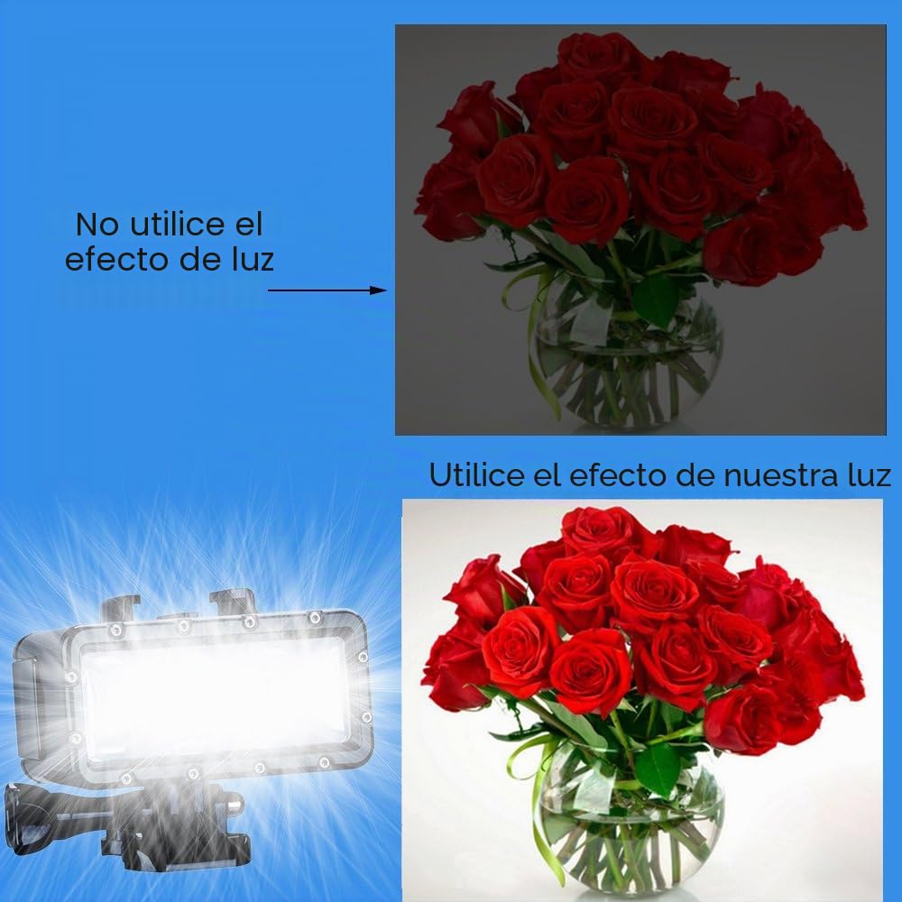 Luz LED subacuática Suptig para GoPro — Regulable, hasta 45 m