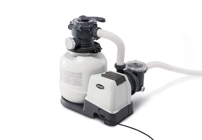 Intex 55227 - Depuradora de Arena Krystal Clear 10.500 L/H, depuradora piscina arena, filtro piscina, bomba piscina, Para piscinas desmontables de hasta 57.500 L., 6 funciones y sistema de bloqueo