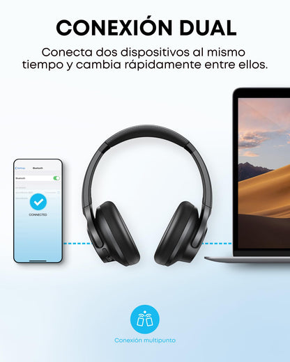 Soundcore Q20i Cascos Inalámbricos Bluetooth con Cancelación de Ruido Activa Híbrida by Anker, Reproducción ANC 40 Horas