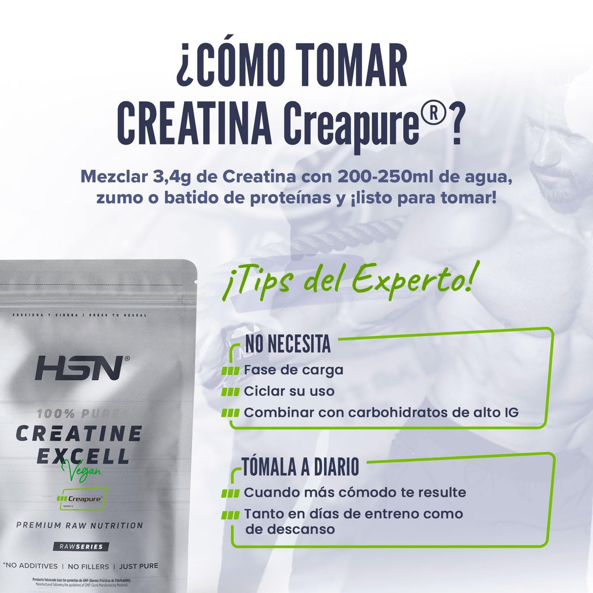Creatina HSN Excell 100% Creapure® 500 g | Opinión