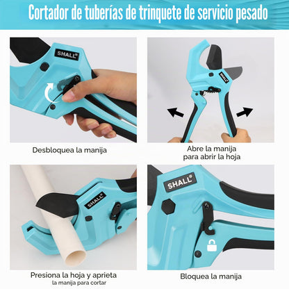 SHALL Cortador de tubos de plástico de 2,5"(63 mm), cortador de PVC