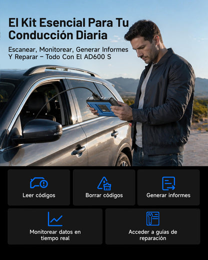 TOPDON AD600S obd2 Diagnosis con 4 Sistemas y 9 Funciones de Reinicio