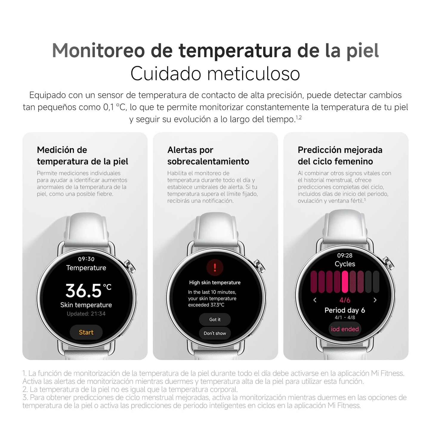 XIAOMI Watch S4 41mm, Smartwatch, Diámetro de 41 mm, Cuerpo Ultraligero de 32g, Pronóstico Menstrual, 150+ Modos Deportivos, Funciones de Seguridad, HyperOS 3, Correa de Cuero (Blanco)
