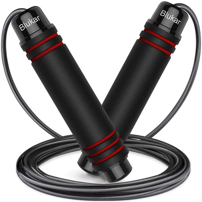 Cuerda para Saltar con Mango Antideslizante de Espuma Suave Cuerda Ajustable Libre y Rodamientos de Bolas de Rápidos para Fitness, Ejercicio de Intervalos, Crossfit