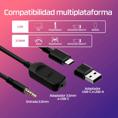 HyperX Cloud III — Auriculares gaming con cable y micrófono desmontable