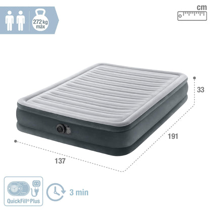 Intex 67768 Dura-Beam Deluxe Comfort-Plush Colchón Hinchable, 137x191x33cm