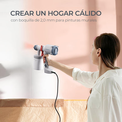 Tilswall Pistola Pintura Eléctrica con Cable Depósito 600ml