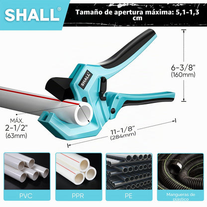 SHALL Cortador de tubos de plástico de 2,5"(63 mm), cortador de PVC