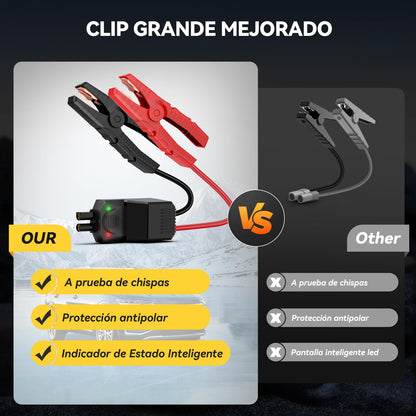 Arrancador portátil YUSMAN 12 V con pantalla LCD y linterna LED
