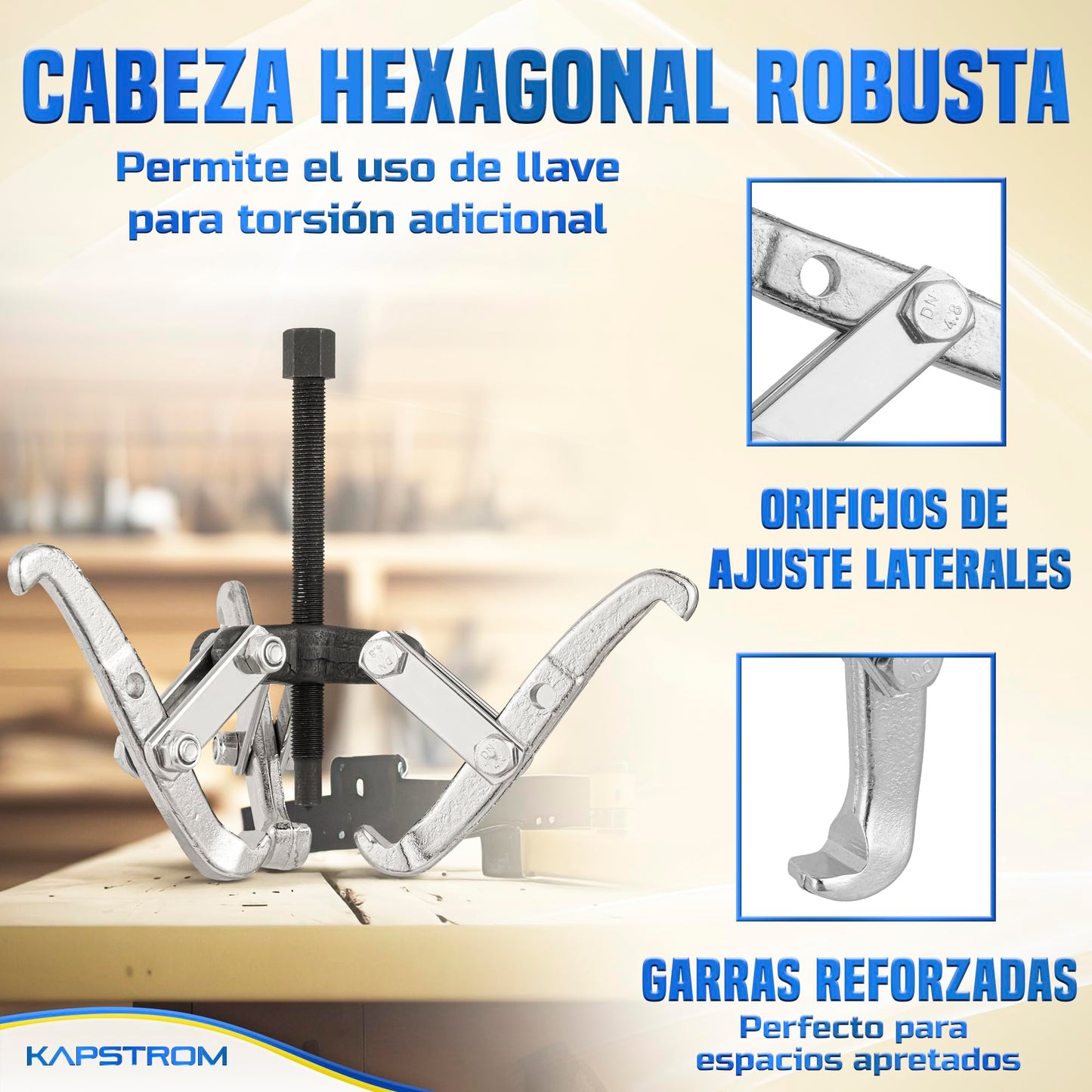 Extractor de engranajes de 3 mandíbulas, herramienta de extracción de rodamientos de alta resistencia para polea, volante y disco de freno, extractor de acero CR-V con mandíbulas reversibles