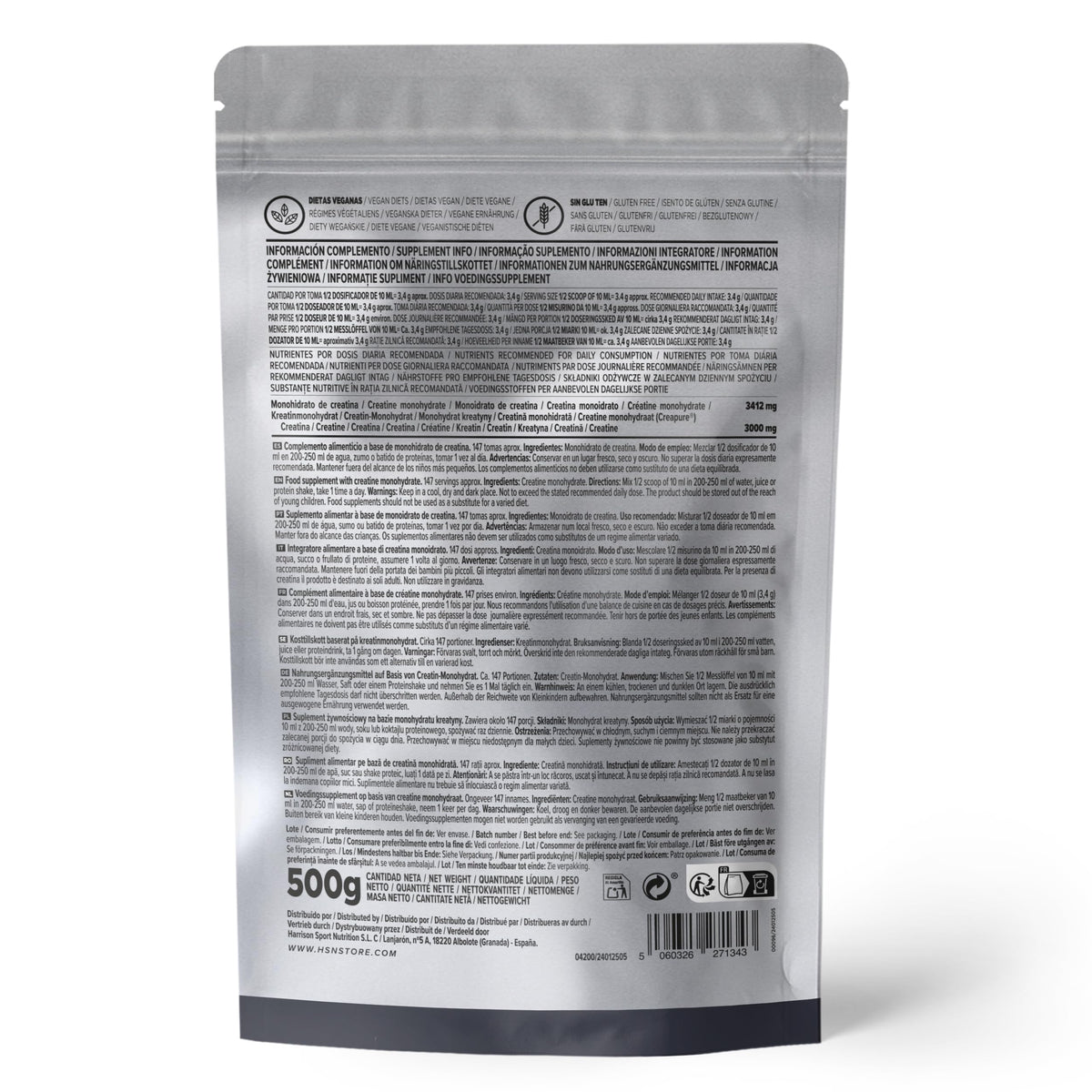 Creatina HSN Excell 100% Creapure® 500 g | Opinión