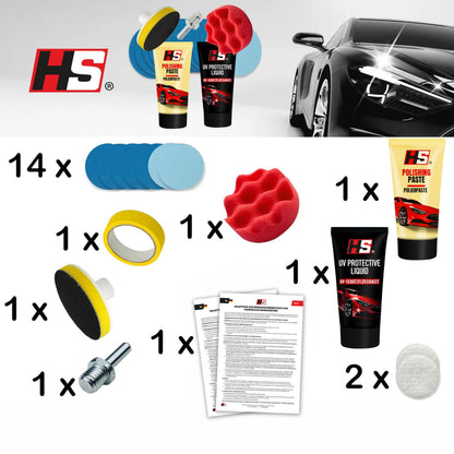 HS Pulir faros coche, Kit pulido faros coche, pulimento y protección UV