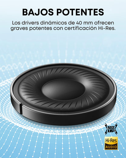 Soundcore Q20i Cascos Inalámbricos Bluetooth con Cancelación de Ruido Activa Híbrida by Anker, Reproducción ANC 40 Horas