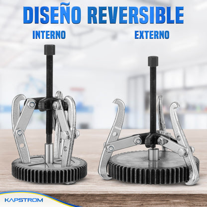 Extractor de engranajes de 3 mandíbulas, herramienta de extracción de rodamientos de alta resistencia para polea, volante y disco de freno, extractor de acero CR-V con mandíbulas reversibles