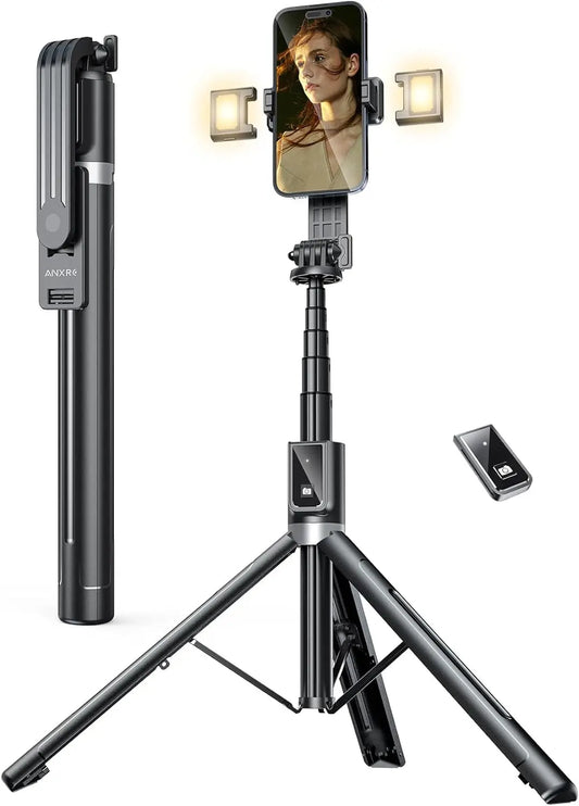 ANXRE Palo Selfie - 150CM Tripode para Movil con Control Remoto Desmontable para Teléfono Móvil, Compatible con iPhone 14 13 12 11 Pro XS MAX XR, Android, GoPro ANXRE