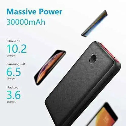 Batería Externa Cargador Móvil Portátil 30000mAh Ultra Alta Capacidad con 3 Salidas y 3 Entradas y Linterna, USB C Powerbank Inalámbrico JIGA Cargadores portátiles, Inalámbrico, JIGA SacrificioShop sacrificioshop.com {{ shop.shopifyCountryName }} {{ shop.shopifyProvince }} B08LKDCFZN 32.95 Batería Externa Cargador Móvil Portátil 30000mAh Ultra Alta Capacidad con 3 Salidas y 3 Entradas y Linterna, USB C Powerbank - Default Title