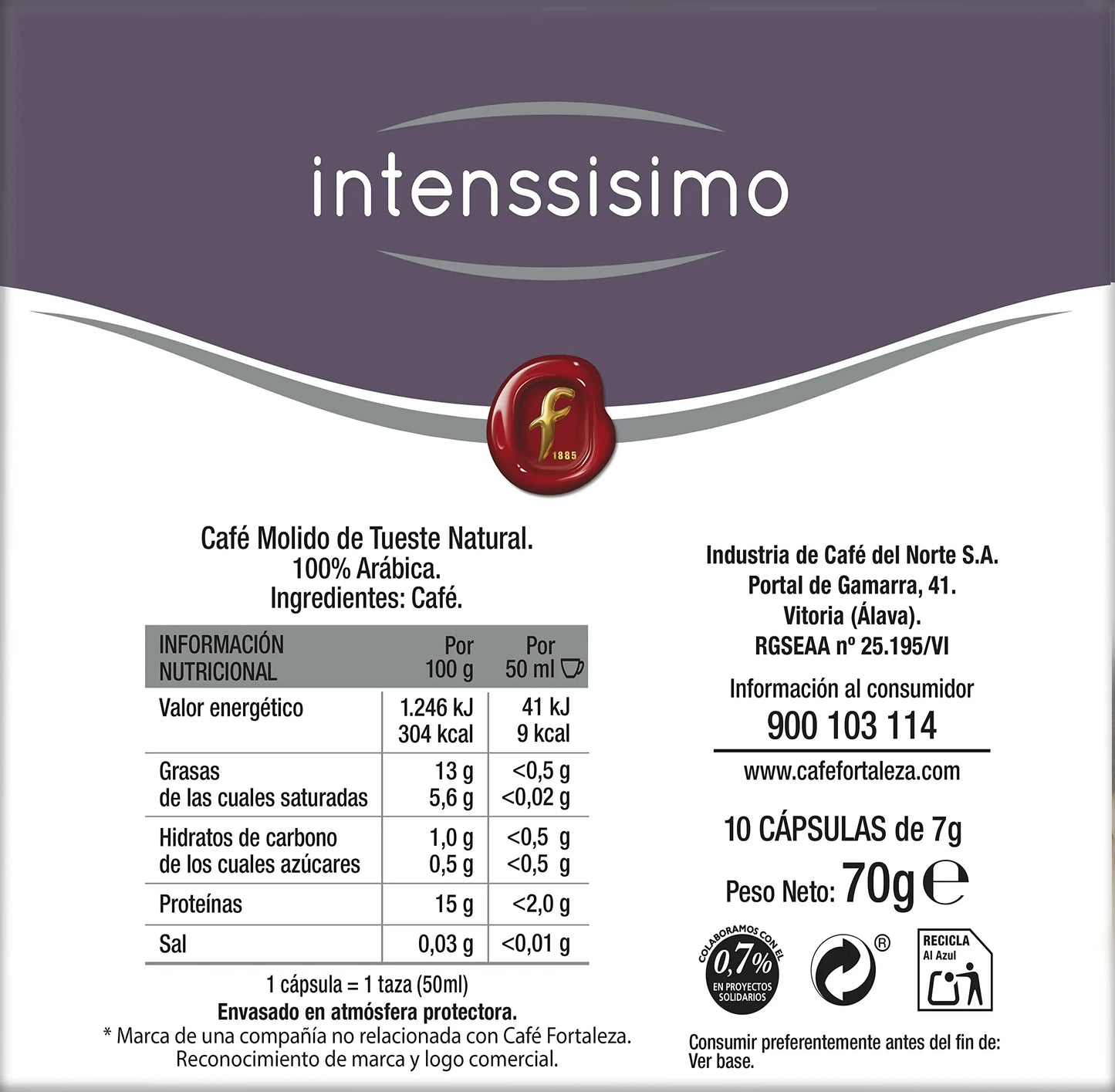 Café FORTALEZA - Cápsulas de Café Intenssisimo Compatibles con Dolce Gusto - Pack 4 x 10 - Total 40 cápsulas CAFÉ fortaleza – desde 1885 -