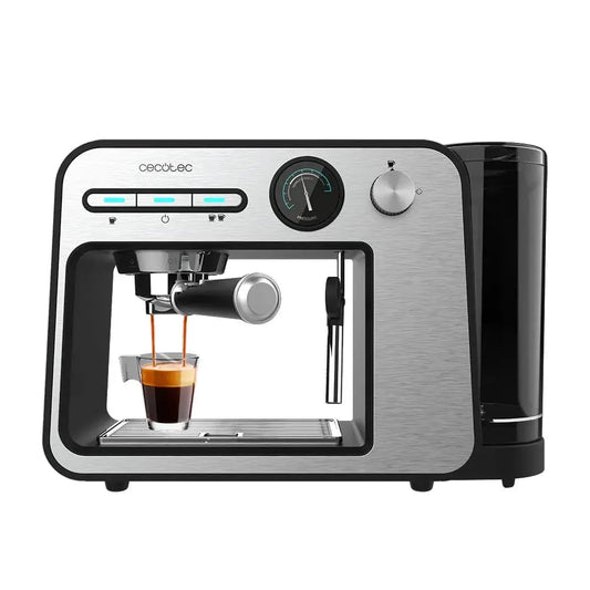 Cecotec Cafetera espresso Power Espresso 20 Square Pro, 1450 W, 20 bares, Vaporizador, Depósito de agua extraíble de 1 Litro Cecotec