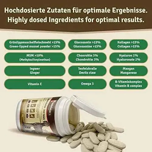 Comprimidos perros para articulaciones Veddelholzer con MSM, harpagófito glucosamina colágeno para fortalecer los huesos, 125 cápsulas con hialurón y Omega3 Productos para animales Veddelholzer Cuidado de cadera y articulaciones, Productos para animales, Veddelholzer SacrificioShop sacrificioshop.com Spain A Coruña B08B3VCGCH 29.95 Comprimidos perros para articulaciones Veddelholzer con MSM, harpagófito glucosamina colágeno para fortalecer los huesos, 125 cápsulas con hialurón y Omega3 - Default Title