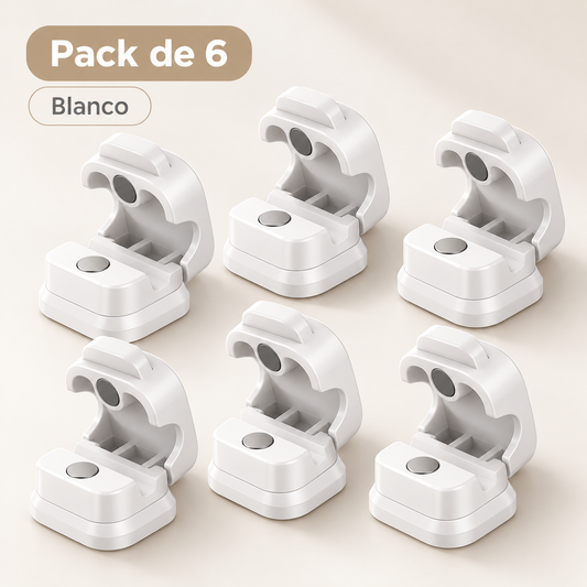 Organizador Magnético de Cables Adhesivo | Pack de 6 Unidades