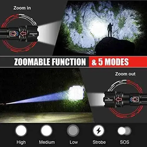 Linterna LED Alta Potencia 10000 Lúmenes, Recargable USB Táctica Militar Potente, XHP70.2 IPX67 Impermeable 5 Modos (con 5000 mAh) Tools Shadowhawk Linternas, Shadowhawk, Tools SacrificioShop sacrificioshop.com {{ shop.shopifyCountryName }} {{ shop.shopifyProvince }} B09J4CXW6T 39.99 Linterna LED Alta Potencia 10000 Lúmenes, Recargable USB Táctica Militar Potente, XHP70.2 IPX67 Impermeable 5 Modos (con 5000 mAh) - Default Title