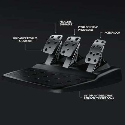 Logitech G29, Driving Force Volante de Carreras y Pedales, Force Feedback, Aluminio Anodizado, Palancas de Cambio, Enchufe Eu, Ps4/Ps3/Pc/Mac, USB 2.0/Alámbrico, PS4, PS3, Window 10.81, Windows 8, Windows 7, Mac OS 10.10+, Negro Logitech G