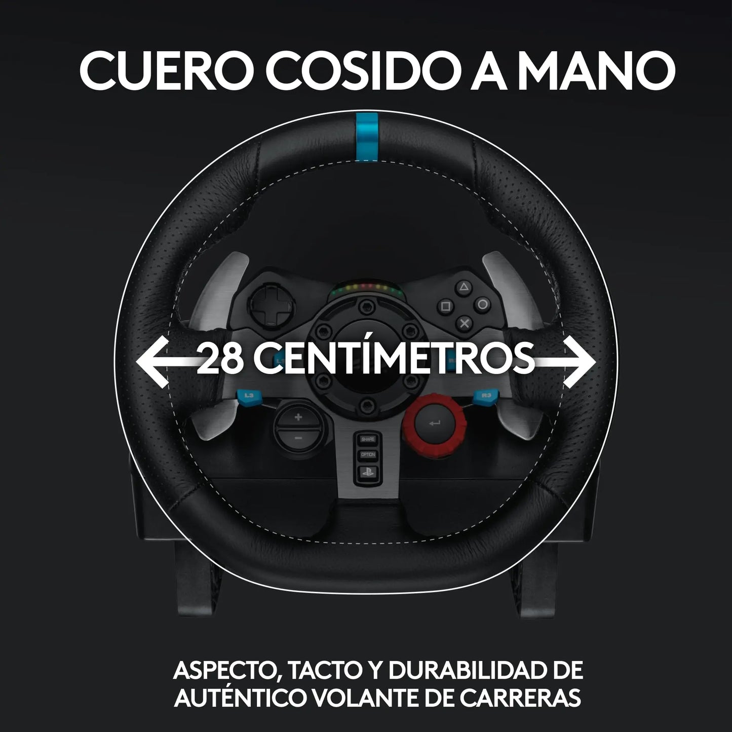 Logitech G29, Driving Force Volante de Carreras y Pedales, Force Feedback, Aluminio Anodizado, Palancas de Cambio, Enchufe Eu, Ps4/Ps3/Pc/Mac, USB 2.0/Alámbrico, PS4, PS3, Window 10.81, Windows 8, Windows 7, Mac OS 10.10+, Negro Logitech G