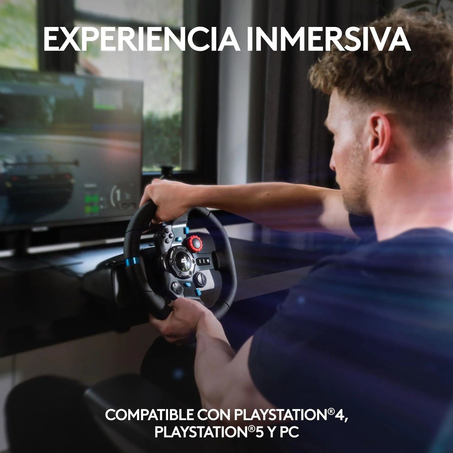 Logitech G29, Driving Force Volante de Carreras y Pedales, Force Feedback, Aluminio Anodizado, Palancas de Cambio, Enchufe Eu, Ps4/Ps3/Pc/Mac, USB 2.0/Alámbrico, PS4, PS3, Window 10.81, Windows 8, Windows 7, Mac OS 10.10+, Negro Logitech G