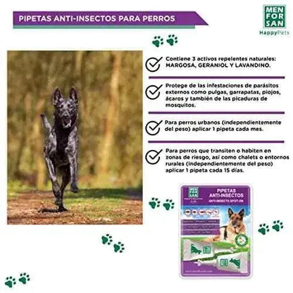 MENFORSAN Pipetas Anti-Insectos para Perros con Margosa, Geraniol y Lavandino, contra Pulgas, Garrapatas e insectos, 2 unidades Productos para animales MENFORSAN MENFORSAN, Productos para animales, Repelentes de insectos SacrificioShop sacrificioshop.com {{ shop.shopifyCountryName }} {{ shop.shopifyProvince }} B073FX9DKV 6.99 MENFORSAN Pipetas Anti-Insectos para Perros con Margosa, Geraniol y Lavandino, contra Pulgas, Garrapatas e insectos, 2 unidades - Default Title