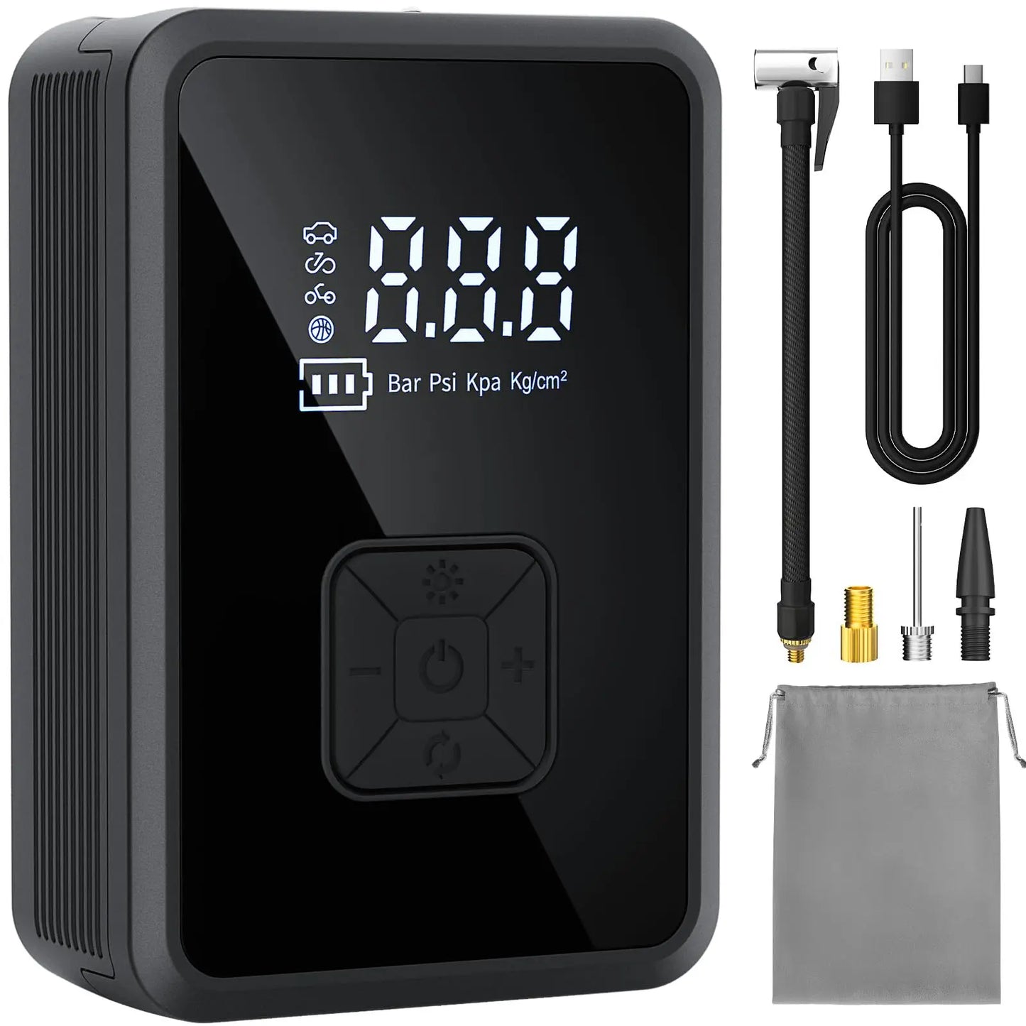 Oasser Inflador de neumáticos inalámbrico, compresor de aire, bomba de neumáticos de coche, 150 PSI, luz LED para coche, bicicleta, motocicleta, pelota Oasser