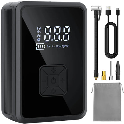 Oasser Inflador de neumáticos inalámbrico, compresor de aire, bomba de neumáticos de coche, 150 PSI, luz LED para coche, bicicleta, motocicleta, pelota Oasser