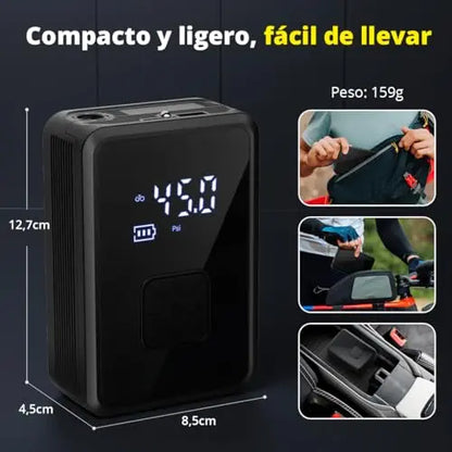 Oasser Inflador de neumáticos inalámbrico, compresor de aire, bomba de neumáticos de coche, 150 PSI, luz LED para coche, bicicleta, motocicleta, pelota Oasser