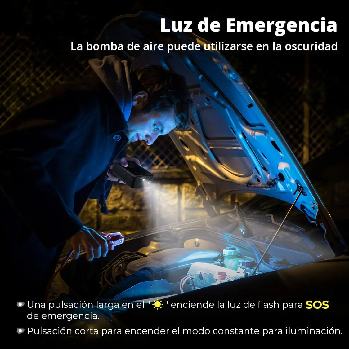 Oasser Inflador de neumáticos inalámbrico, compresor de aire, bomba de neumáticos de coche, 150 PSI, luz LED para coche, bicicleta, motocicleta, pelota Oasser