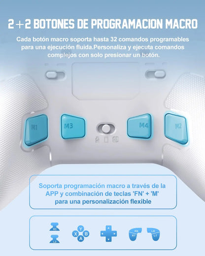 PXN P5 Mando PC Switch Inalámbrico 2025 – Hall Effect Joystick & Trigger, 4 Macro, 3 Modos (2.4G/BT/SW), Doble Vibración, Turbo, 1000mAh, App – Mando para PC, Switch, Android, iOS & Steam Deck PXN
