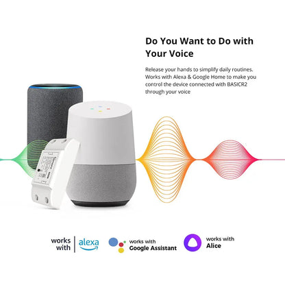 SONOFF BASICR2 10 A Interruptor Inalámbrico Wi-Fi Inteligente, Módulo Universal para Bricolaje para Solución de Automatización Domótica. SONOFF