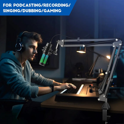 Soporte de Micrófono,Aokeo AK-35 Brazo de Micrófono ajustable negro Profesional para Micrófono de HyperX QuadCast,Blue Yeti,Blue Snowball,Etc Aokeo