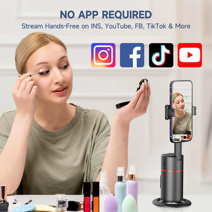Trípode para Smartphone, Extensible, Soporte para teléfono móvil con función de Seguimiento de 360° de la Cara y Mando a Distancia, no Requiere aplicación - SacrificioShop
