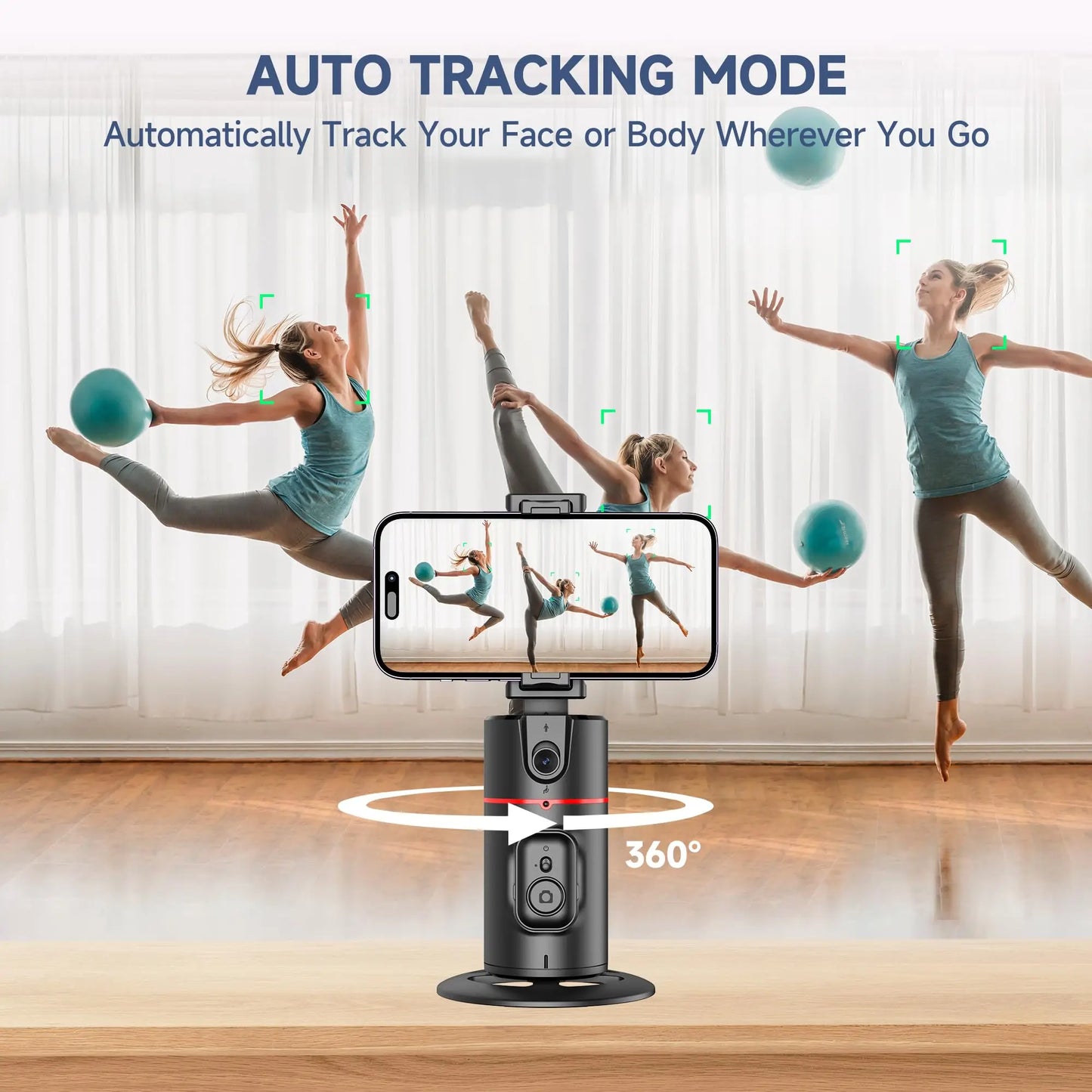 Trípode para Smartphone, Extensible, Soporte para teléfono móvil con función de Seguimiento de 360° de la Cara y Mando a Distancia, no Requiere aplicación - SacrificioShop