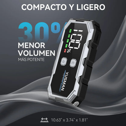 YUSMAN Arrancador de Baterias de Coches, 4500A 12V para 7L de Gasolina o 5L de Diésel, Arrancador Coche Portatil con Pantalla LCD, Jump Starter con 3 Modos LED, Carga Rápid YUSMAN