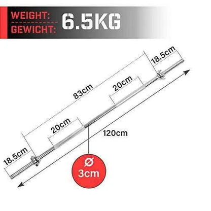 Barras Pesa - 120 / 140 / 165 cm, diámetro de 30 mm, cromado, 6,5/8/9 kg, cierres de estrella, soporta hasta 300 kg, barra de pesas (165 cm (9 kg)) Deportes Physionics Barras de pesas, Deportes, Physionics SacrificioShop sacrificioshop.com Spain A Coruña B09C2K7W1S 54.95 Barras Pesa - 120 / 140 / 165 cm, diámetro de 30 mm, cromado, 6,5/8/9 kg, cierres de estrella, soporta hasta 300 kg, barra de pesas (165 cm (9 kg)) - Default Title