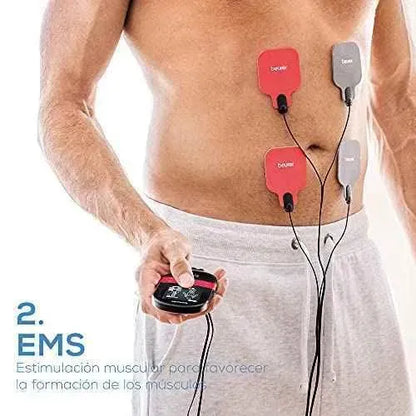 Beurer EM 59 Electroestimulador digital con función Calor, TENS, EMS y Masaje, 2 Canales, Función calor, 4 Electrodos, Intensidad regulable. Aparatos para el cuidado personal Beurer Aparatos para el cuidado personal, Beurer, Electroestimuladores musculares y nerviosos SacrificioShop sacrificioshop.com Spain A Coruña B0872DQW46 79.99 Beurer EM 59 Electroestimulador digital con función Calor, TENS, EMS y Masaje, 2 Canales, Función calor, 4 Electrodos, Intensidad regulable. - Default Title