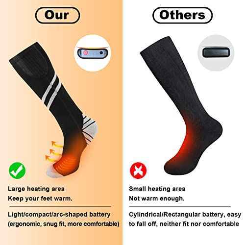 Heated Socks for Men and Women, Electric Heated Socks with 4000mAh  Rechargeable Batteries