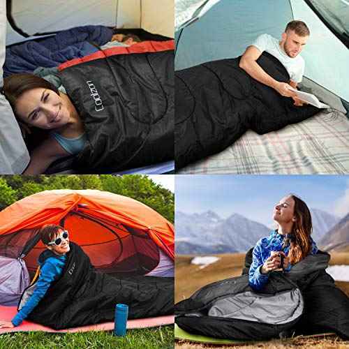 Coolzon Saco de Dormir Adulto Impermeable Ultraligero, Saco de Dormir para  Acampar Senderismo, Viaje al Aire Libre.